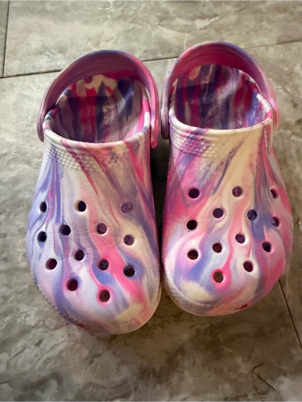 CROCS Kids Swirl Clog - Pink, Purple & White